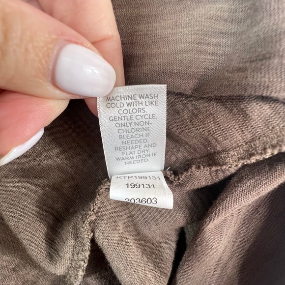 J. Jill Brown Lace Trim 3/4 Sleeve Pleated Knit Top Womens Size Large L - Picture 11 of 11